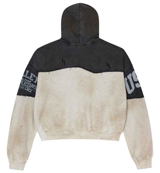 Vale Mono Smasher Two Tone Distressed Hoodie