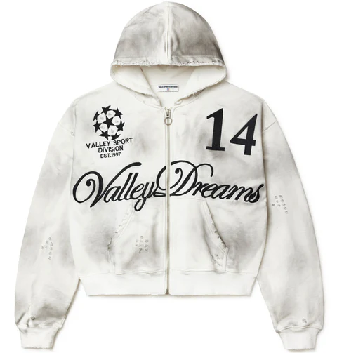 Vale Oreo 14 White Zip Up Hoodie