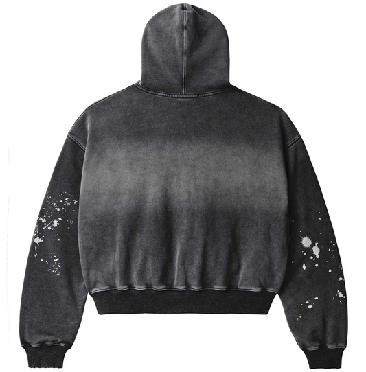 Vale Paint Black Zip Up Hoodie