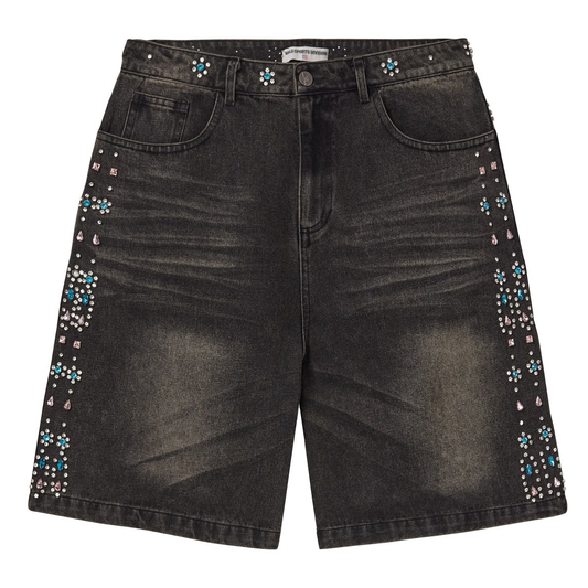 Vale Candy Rhinestone Black Denim Shorts
