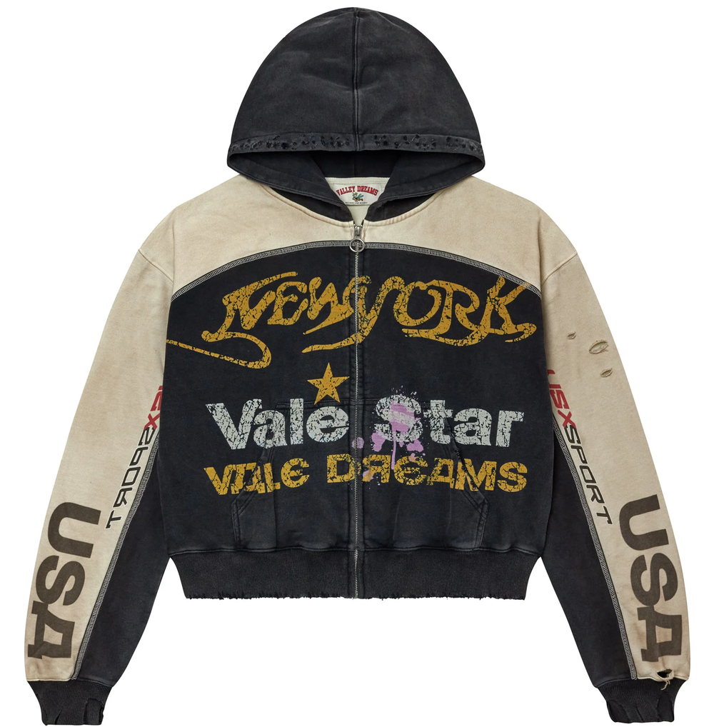 Vale Star Black Zip Up Hoodie