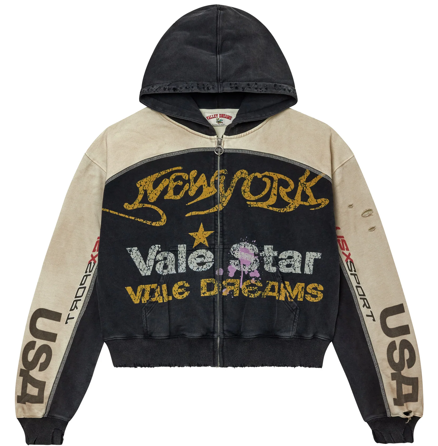 Vale Star Black Zip Up Hoodie