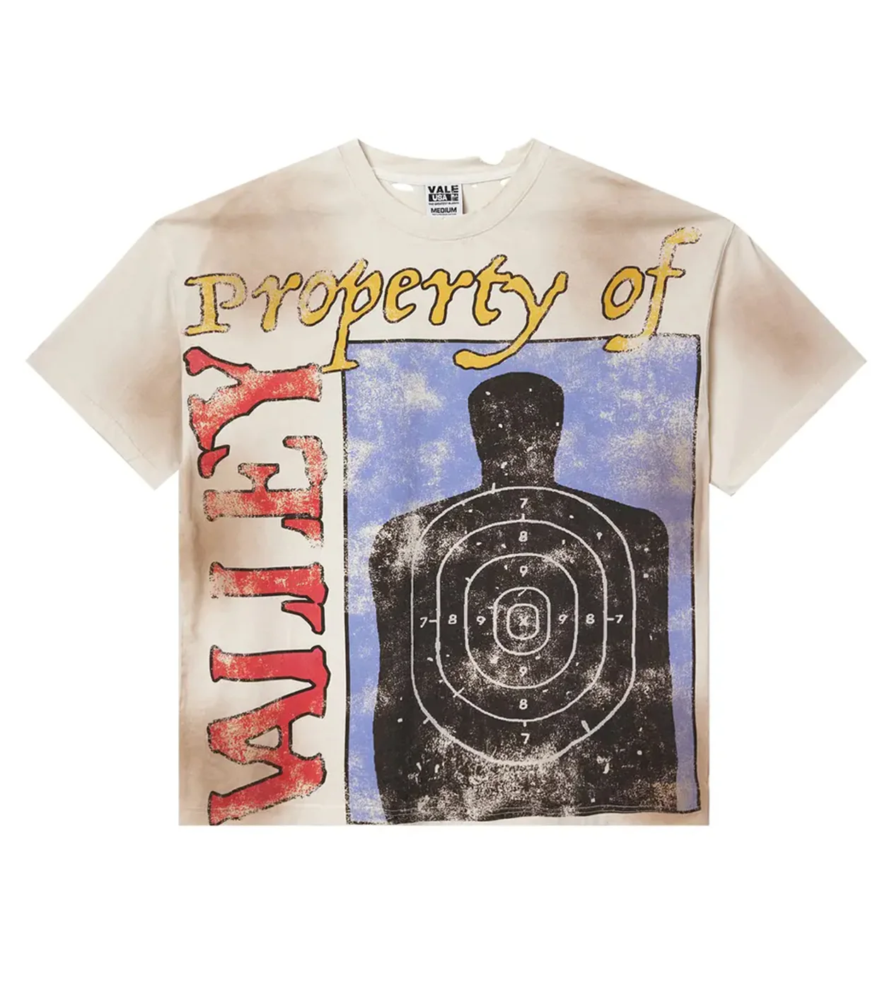 Vale Target Practice Distressed Cream Tee