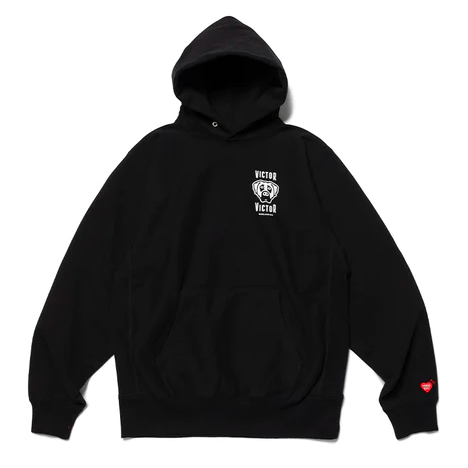 Victor Victor x Human Made Black Hoodie - WyCo Vintage Victor Victor x Human Made Black Hoodie - WyCo Vintage