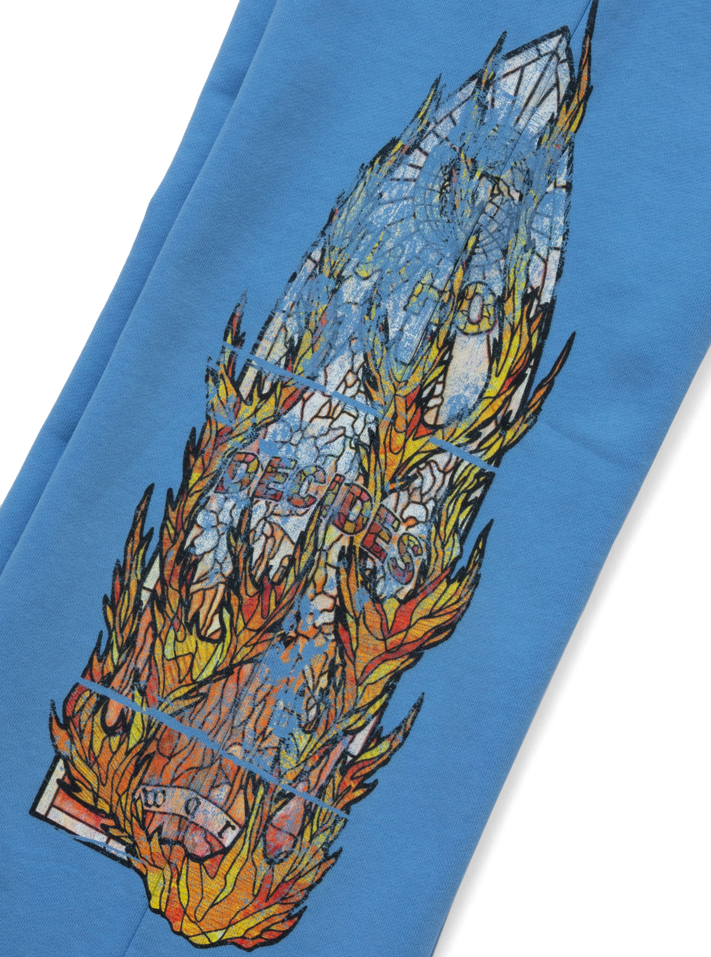 Who Decides War Flame Glass Vintage Blue Sweatpants