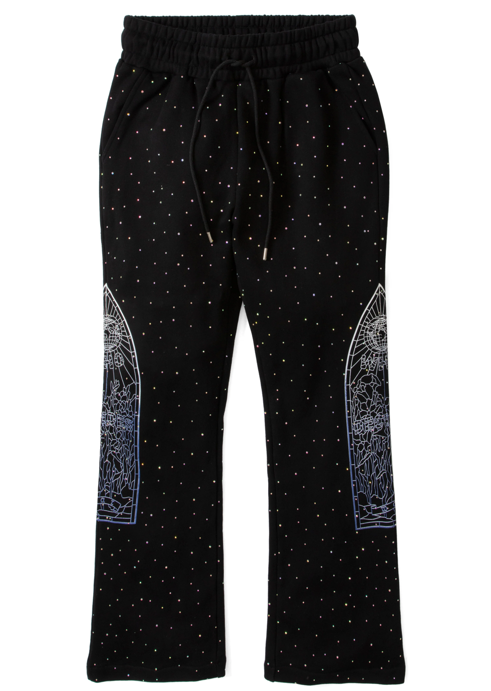 Who Decides War Rhinestone Black Sweatpants
