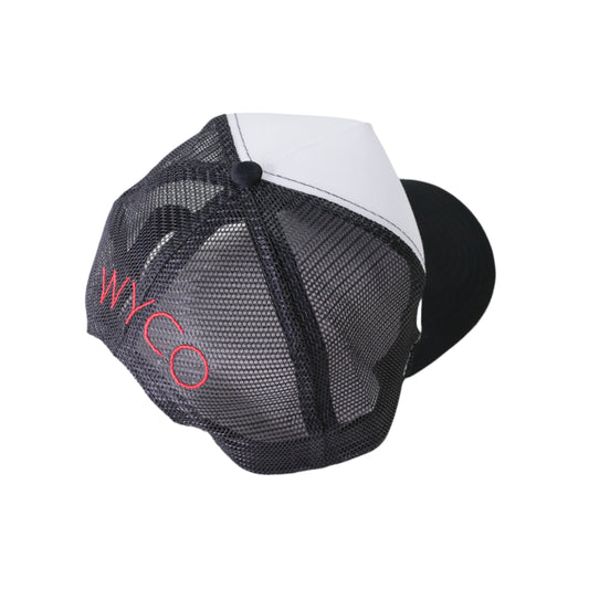 WyCo Vintage Black White Red Trucker Hat