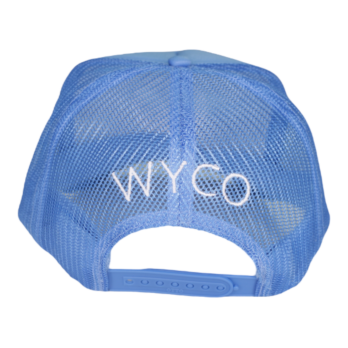 WyCo Vintage Secret Message Blue Trucker Hat back