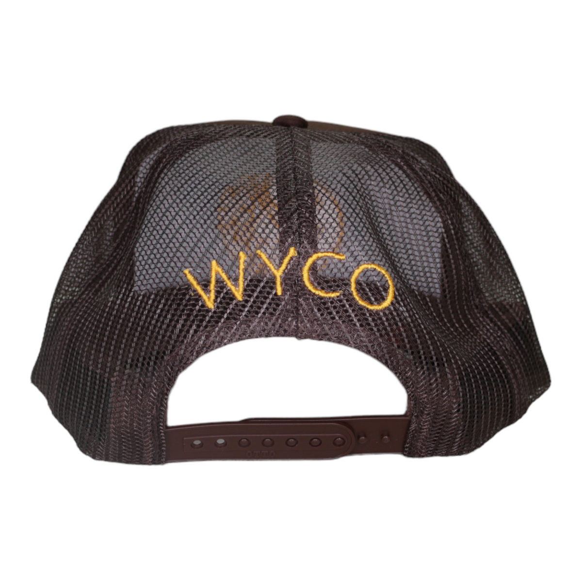 WyCo Vintage Secret Message Brown Trucker Hat back