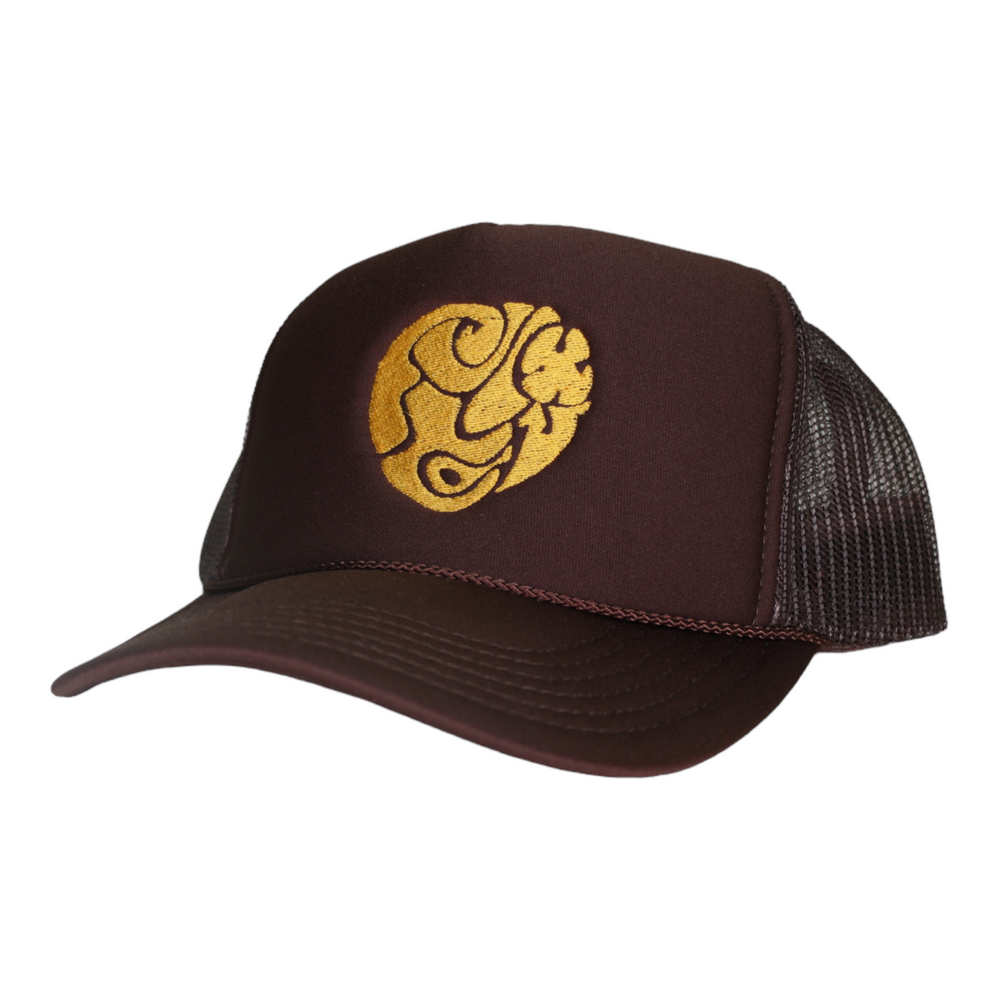 WyCo Vintage Secret Message Brown Trucker Hat side