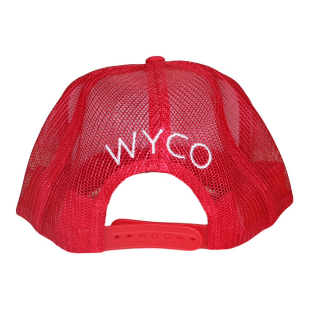 WyCo Vintage Secret Message Red Trucker Hat back