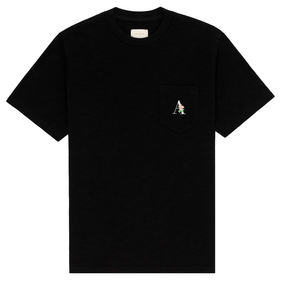 Aimé Leon Dore Floral A Slub Black Small Pocket Tee