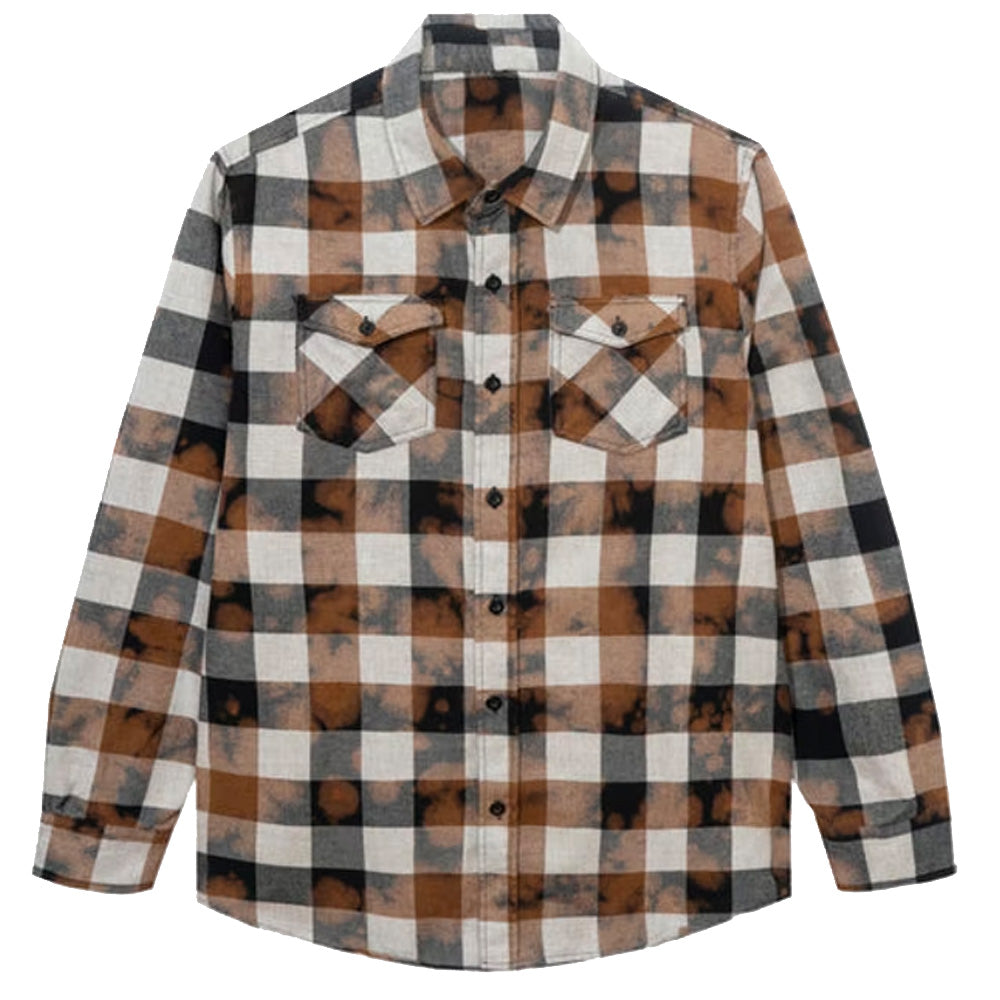 Anti Social Social Club Dialtone Black Tie Dye Large Flannel