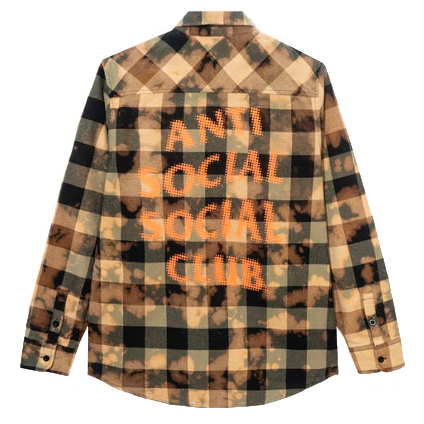Anti Social Social Club Dialtone Olive Tie Dye Medium Flannel