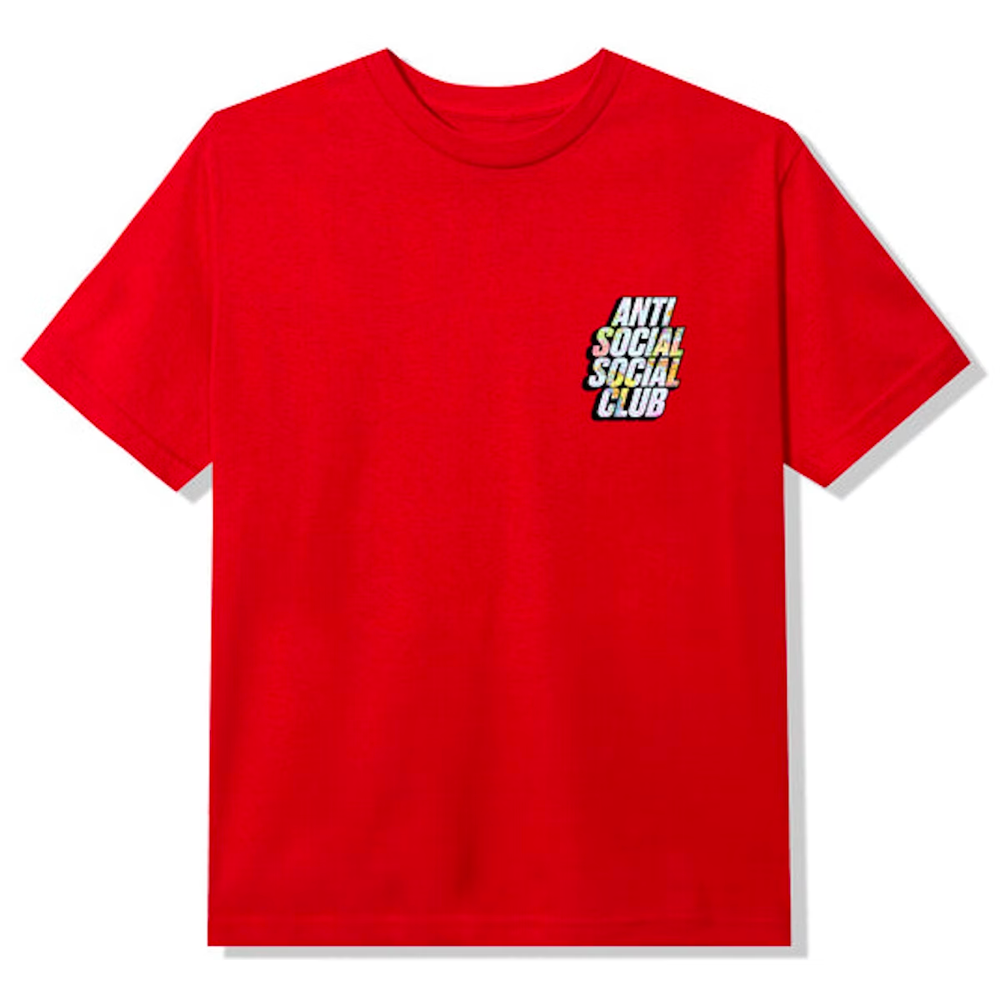 Anti Social Social Club Drop A Pin Red Large Tee