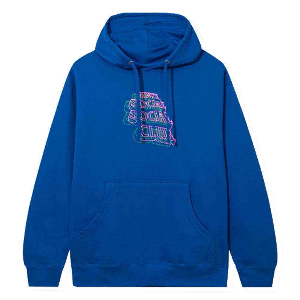Anti Social Social Club Neon Lights And A Lot Of Rain Blue Medium Hoodie