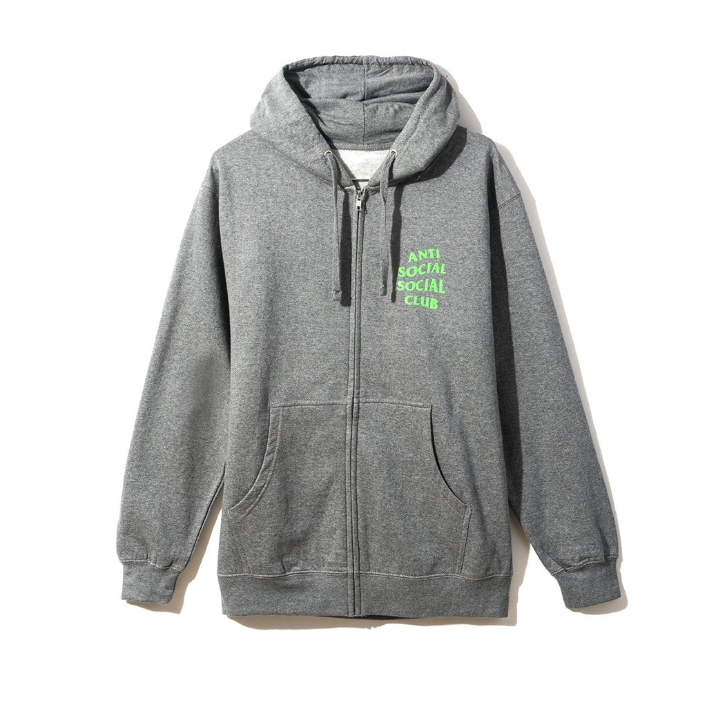 Anti Social Social Club Solid Snake Grey Medium Zip Hoodie