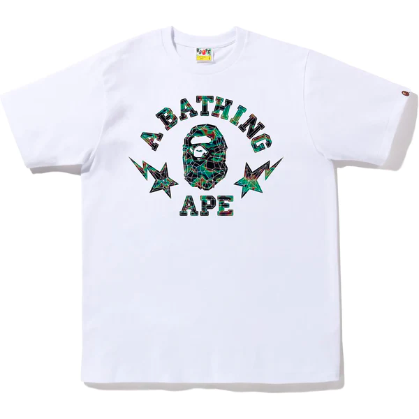 Bape Thermography Polygon College White Medium Tee