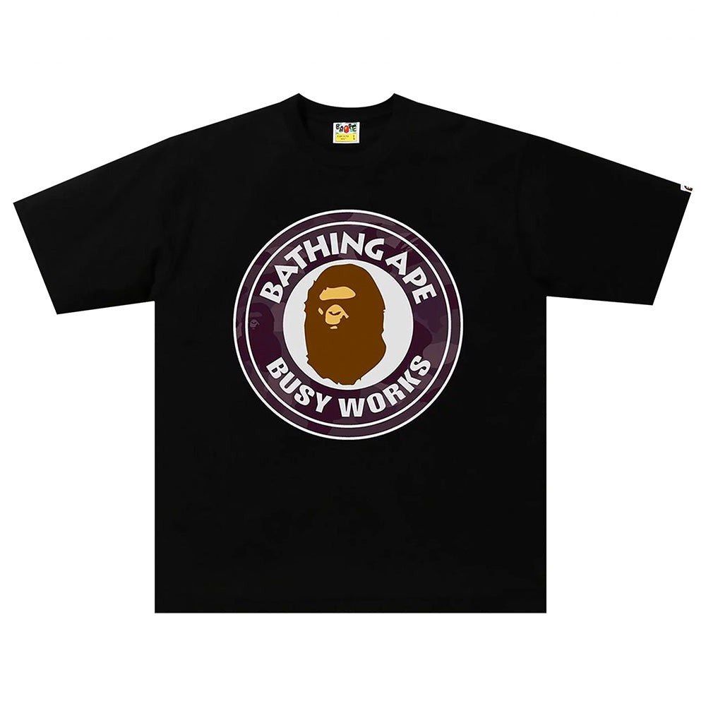 Bathing Ape Color Camo Busy Works RLX Black Burgundy XXL Tee