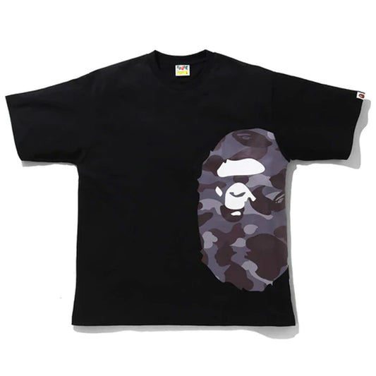 Bathing Ape Color Camo Side Big Ape Head Black Burgundy Extra Large Tee