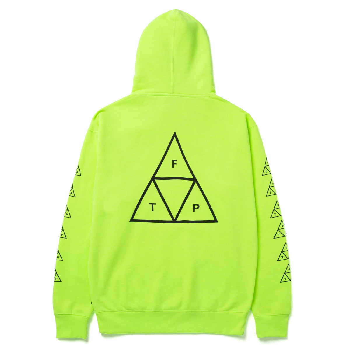 FTP x HUF Triple Triangle Safety Yellow Medium Hoodie
