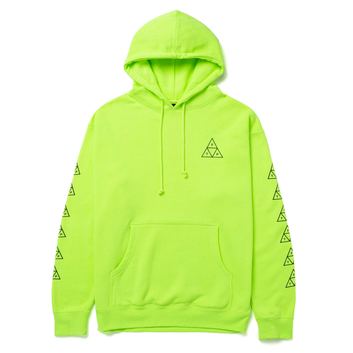 FTP x HUF Triple Triangle Safety Yellow Medium Hoodie