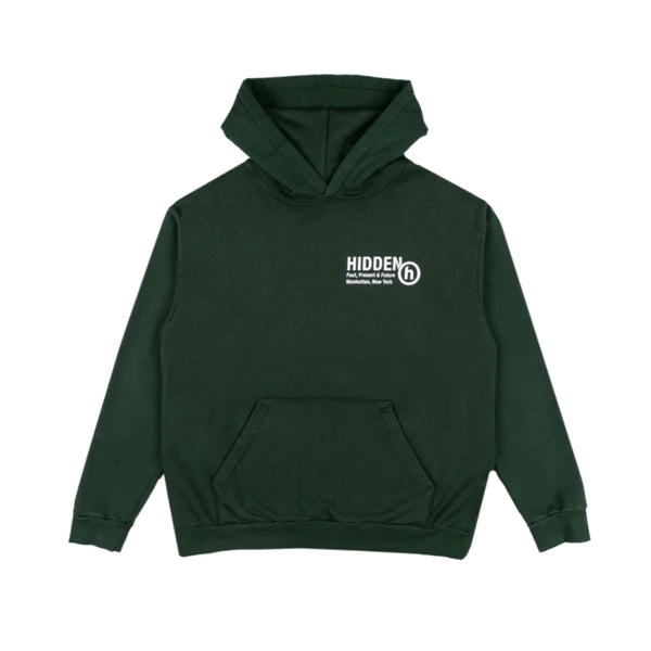 Hidden Stacked Logo Green Large Hoodie
