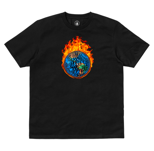 I Never Heard Of You EF Flame Globe Black XXL Tee