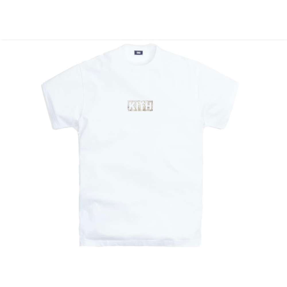 Kith Mauve Tile Box Logo White Small Tee