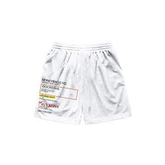 Moneybagg Yo Wockesha White Script Large Shorts