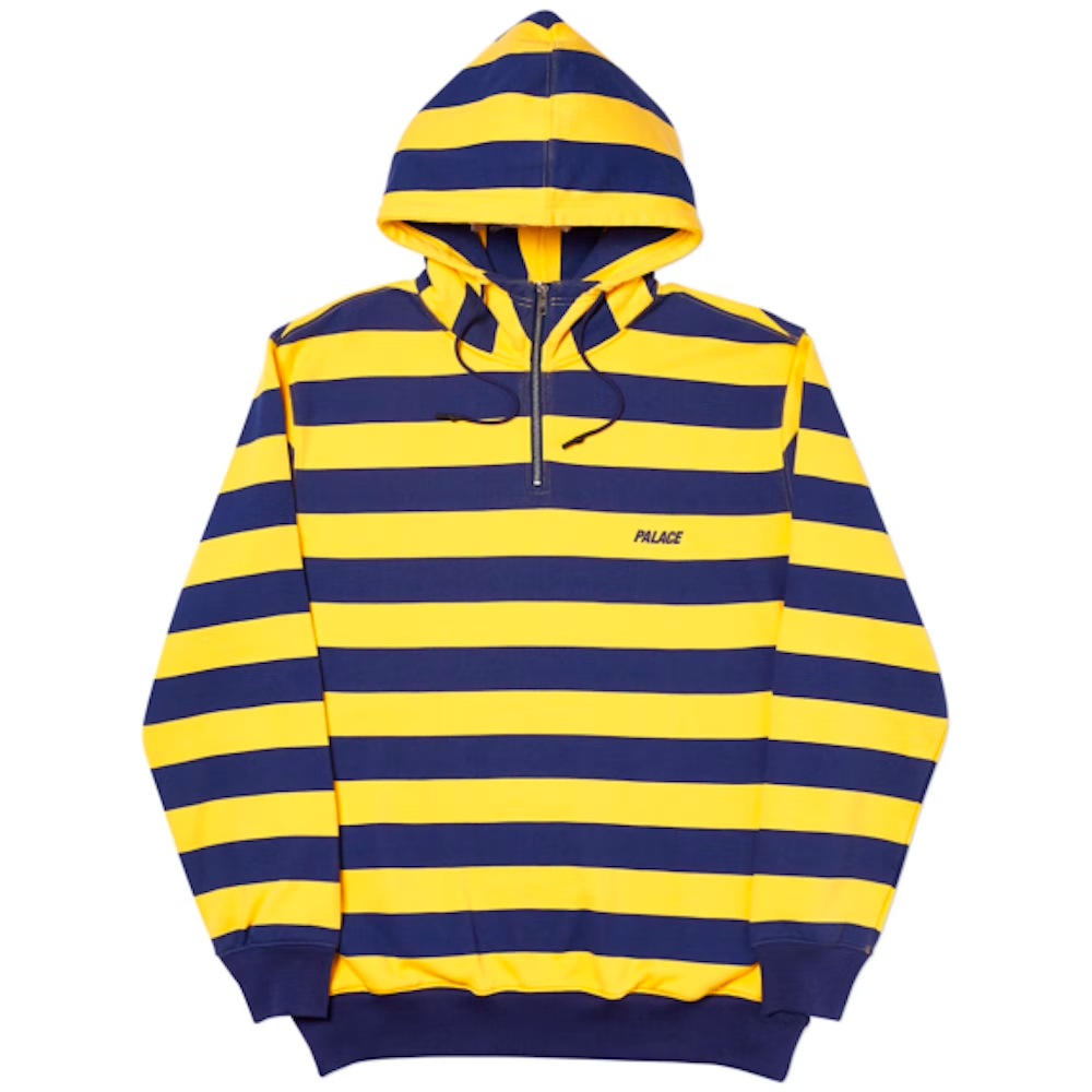 Palace Tri-Stripe-Zip Navy Gold Medium Hoodie