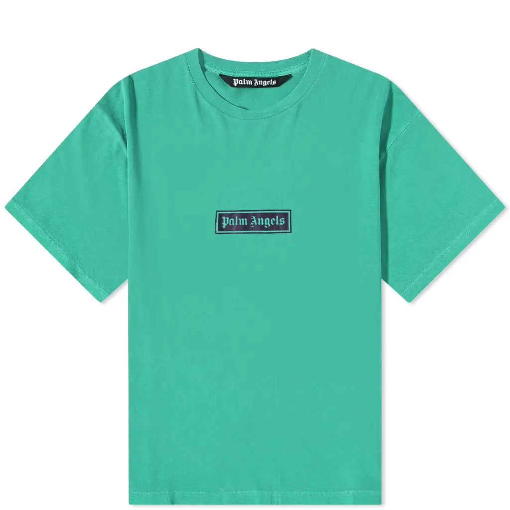 Palm Angels Garmet Dyed Box Logo Green Tee