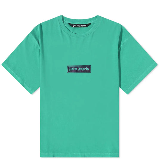 Palm Angels Garmet Dyed Box Logo Green Tee