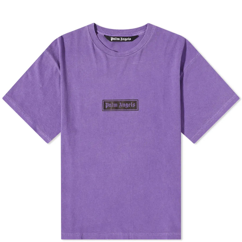 Palm Angels Garmet Dyed Box Logo Purple Tee