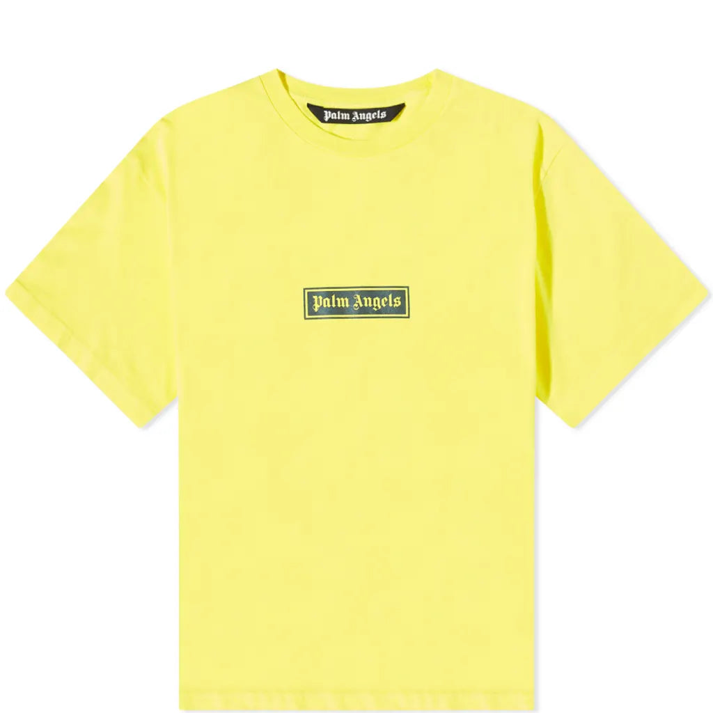 Palm Angels Garmet Dyed Box Logo Yellow Tee