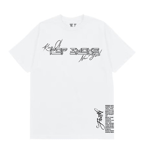 Pop Smoke x Vlone Faith King Of New York White Small Tee