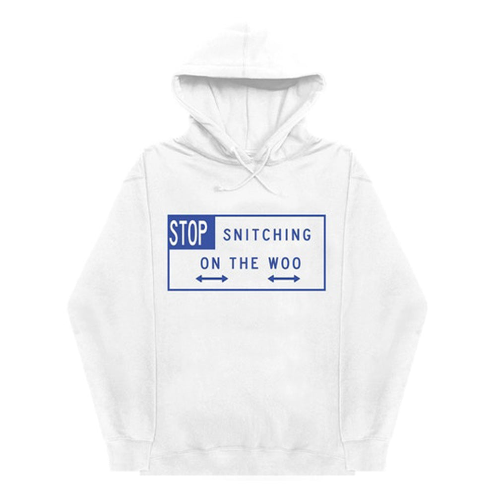 Vlone X Pop Smoke Stop Snitching Blue White Extra Large Hoodie