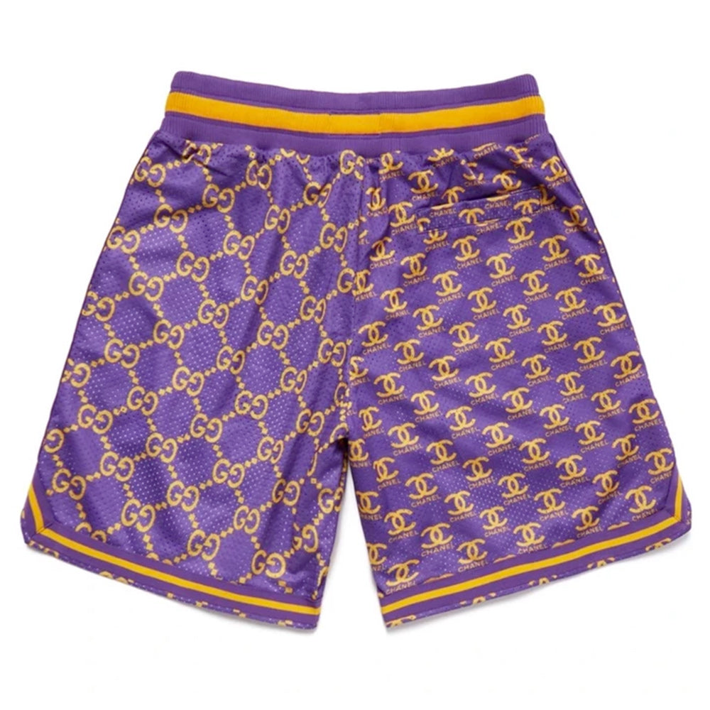 Chinatown Market Secret Club Monogram Mesh Purple Medium Shorts