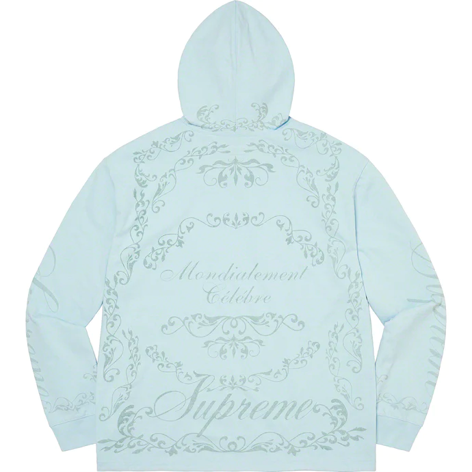 Supreme Celebré Blue Large Hooded Long Sleeve Shirt