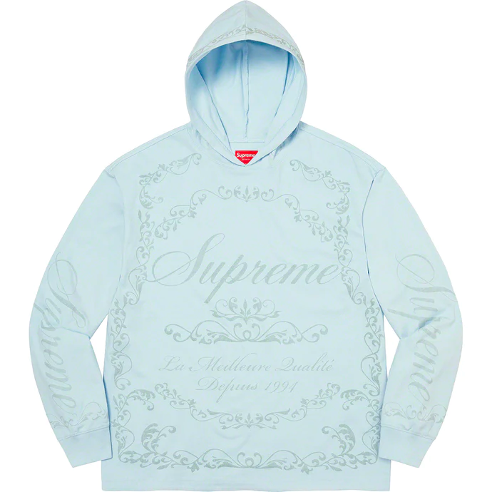 Supreme Celebré Blue Large Hooded Long Sleeve Shirt