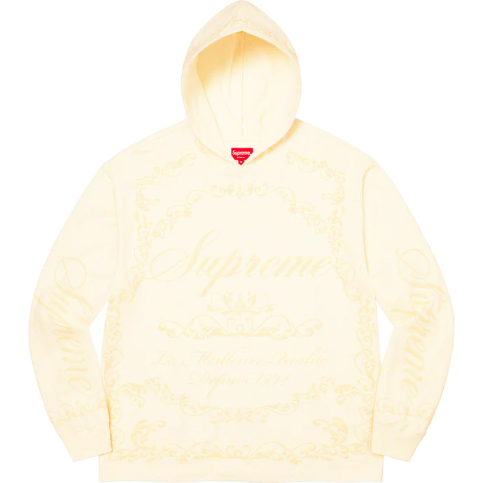 Supreme Celebré White Large Hooded Long Sleeve Shirt