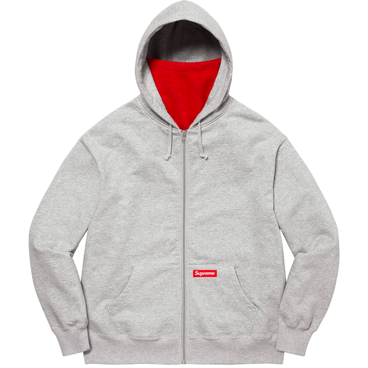 Supreme Double Hood Facemask Heather Grey Medium Zip Up Hoodie
