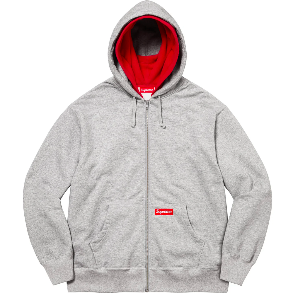 Supreme Double Hood Facemask Heather Grey Medium Zip Up Hoodie