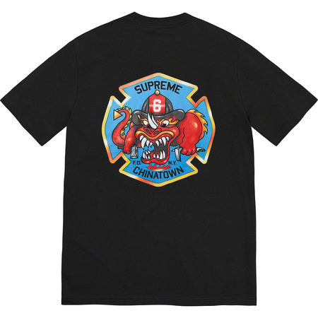 Supreme FDNY Engine 9 Black Large Tee