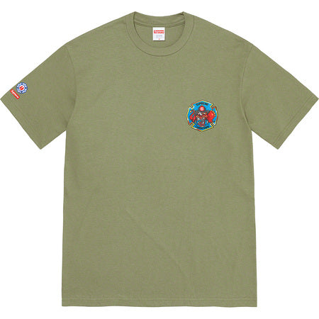 Supreme FDNY Engine 9 Light Olive Medium Tee