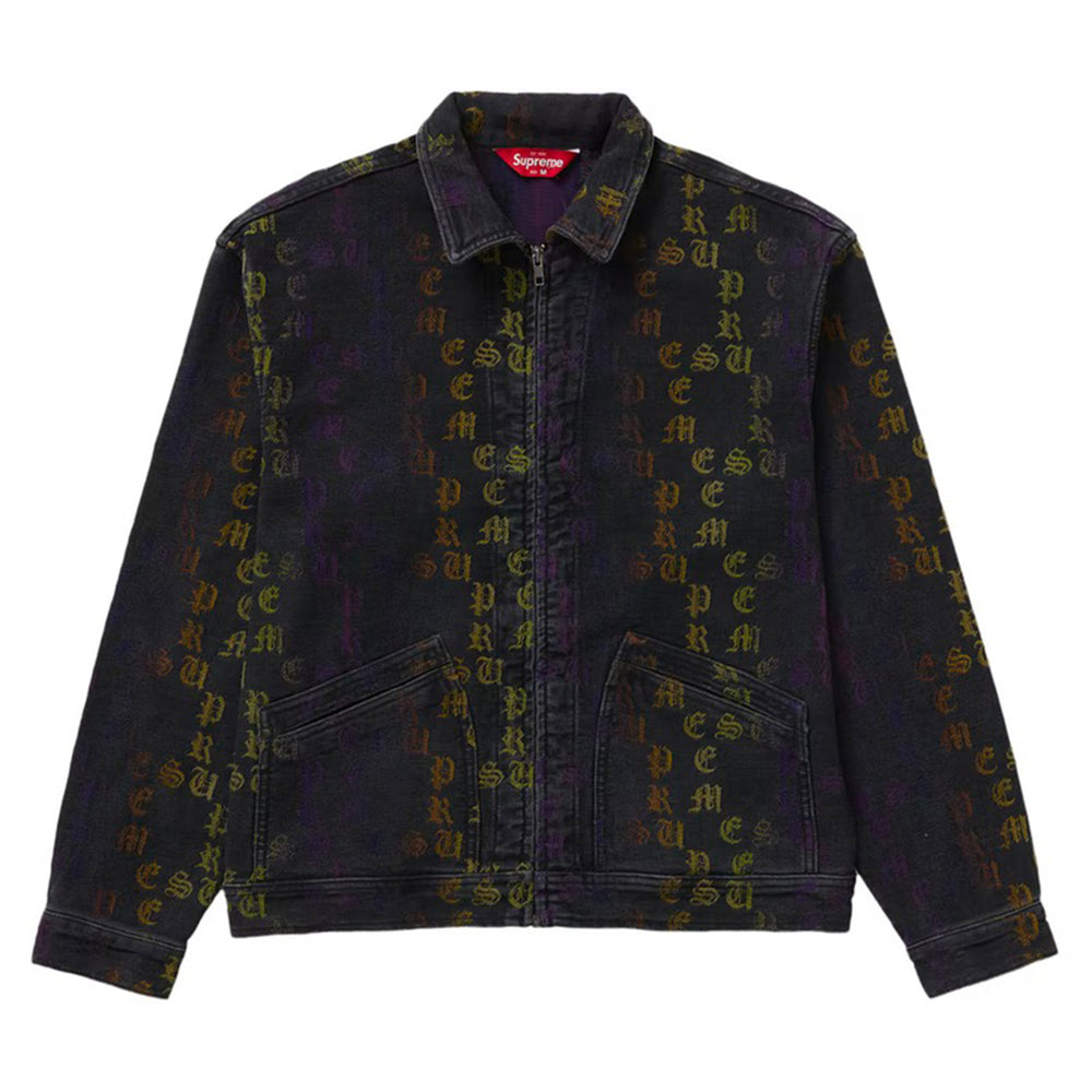 Supreme Gradient Jacquard Denim Black Large Work Jacket