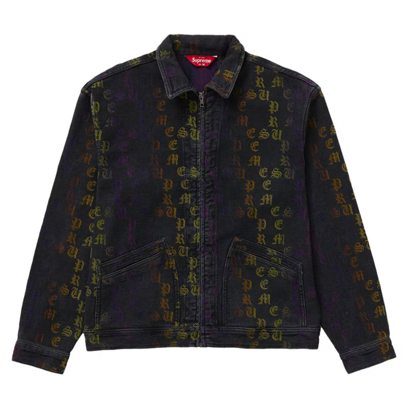 Supreme Gradient Jacquard Denim Black Large Work Jacket