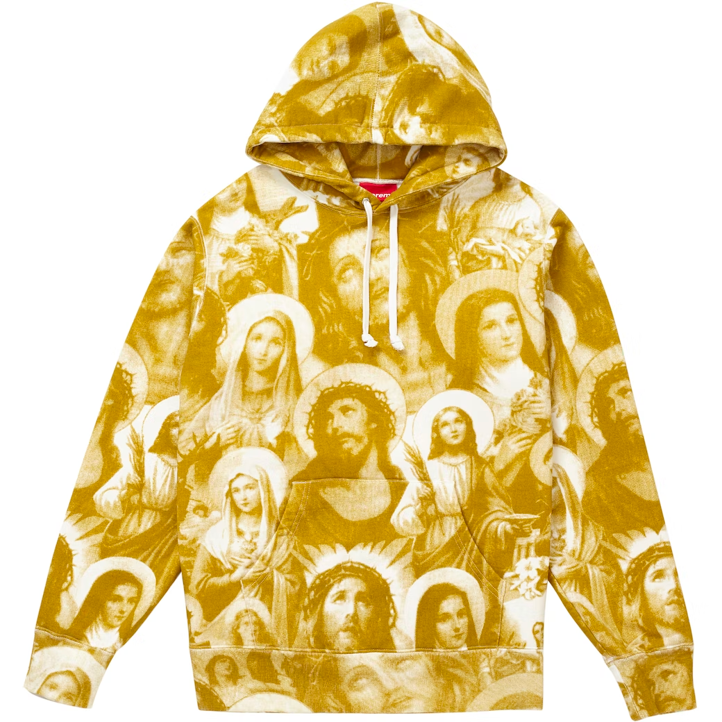 Supreme Jesus And Mary Gold Hoodie WyCo Vintage Broadway