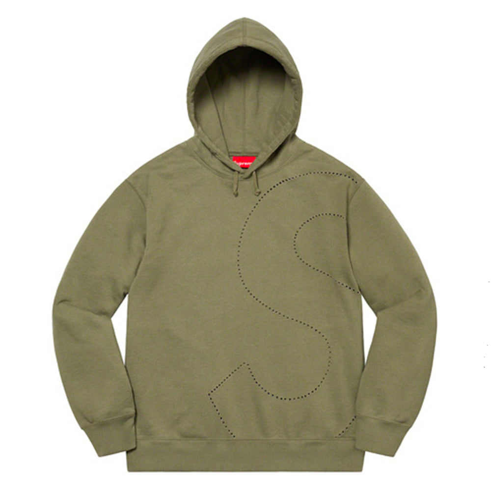 Supreme Laser Cut S Logo Light Olive Large Hoodie