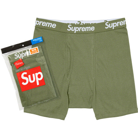 Supreme x Hanes Olive Medium Boxer Briefs 2-Pack